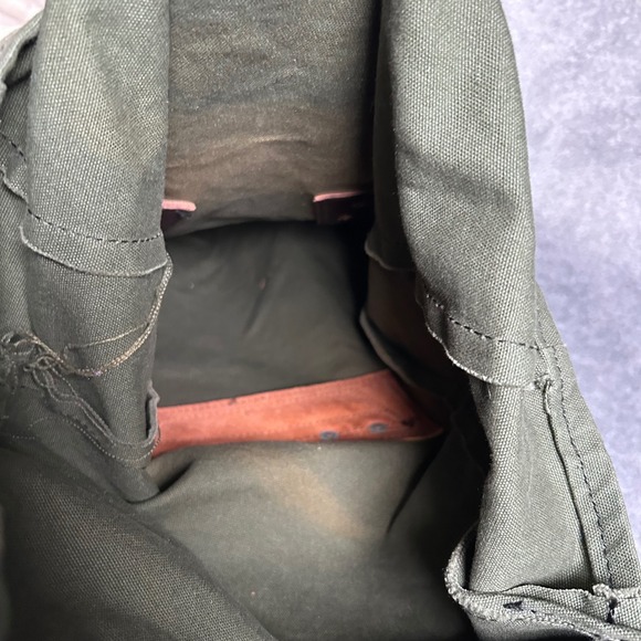 Duluth Pack Roll-Top Backpack Green Canvas Leather Trim Heavy Duty Made USA - Picture 15 of 16